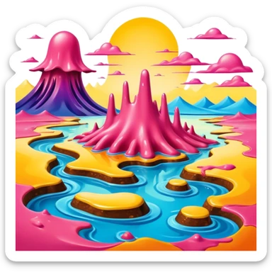 spam land surreal dali style melting landscape sticker