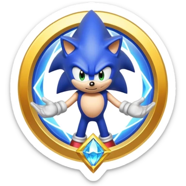 I want Sonic the hedgehog with chaos emeralds with the aura transformation ssj sticker