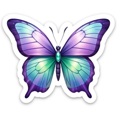 Iridescent Fluorite butterfly sticker