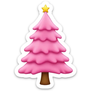 pink christmas tree sticker