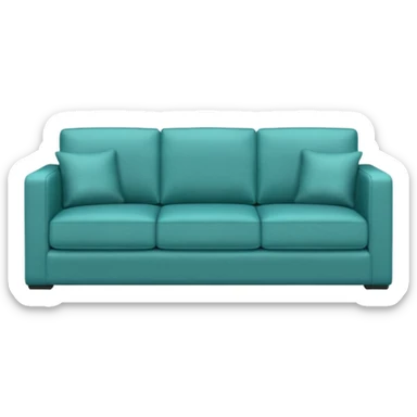 Square teal three-seater sofa  sticker