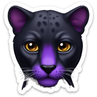 Animal pantera negra con ojos morados sticker