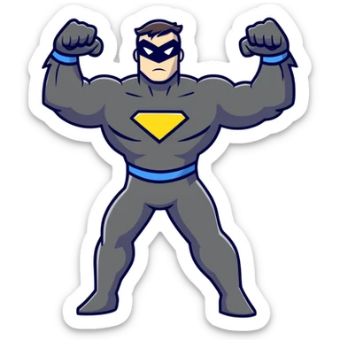 superhero man with multiple arms sticker