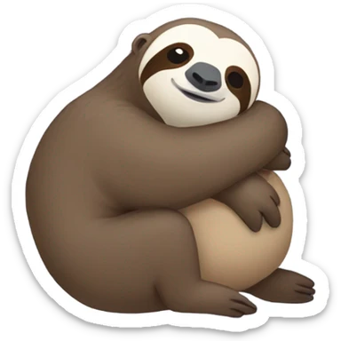 Sloth hugging a otter sticker