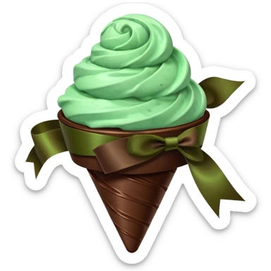 Mint chocolate sorbet with ribbon sticker