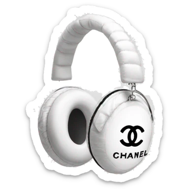 Chanel logo earmuffs white sticker