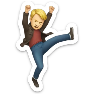 man falling face flat sticker