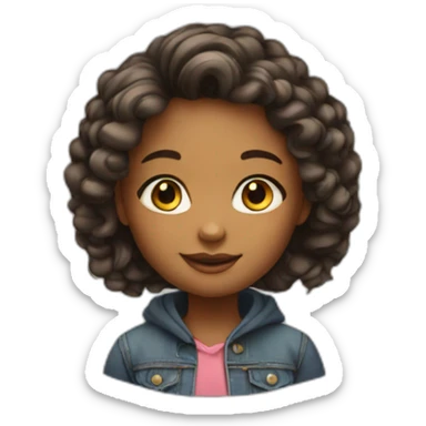 cute trendy little girl, sticker