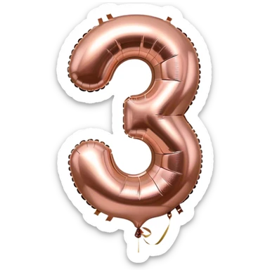 Rose gold number 30 balloon sticker