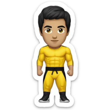 Bruce lee in yellow adidas dress sticker