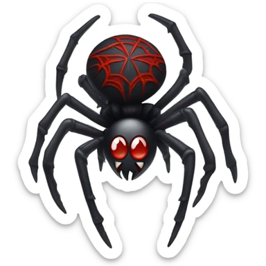 gothic spider with red cross sticker
