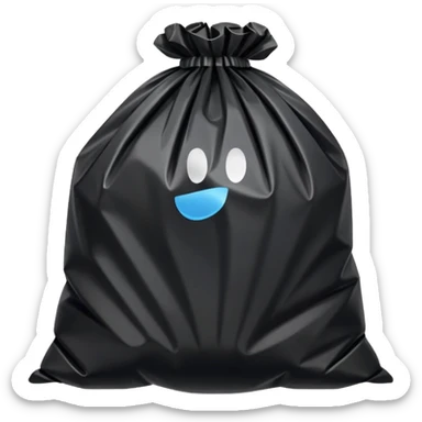 Black trash bag sticker