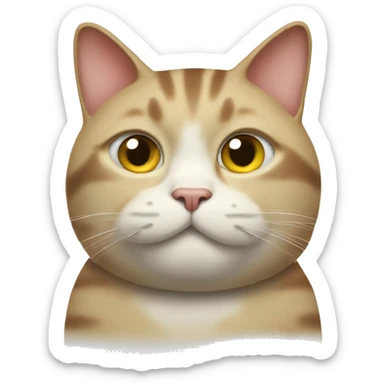 Fat cat with butter on whiskers  sticker