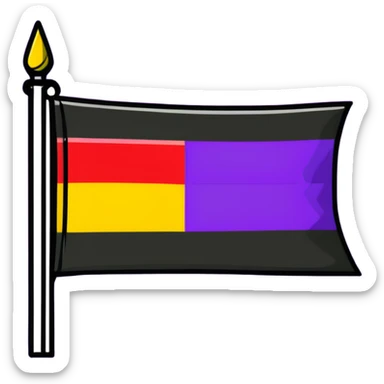 flag with three horizontal stripes - red, yellow, and purple sticker