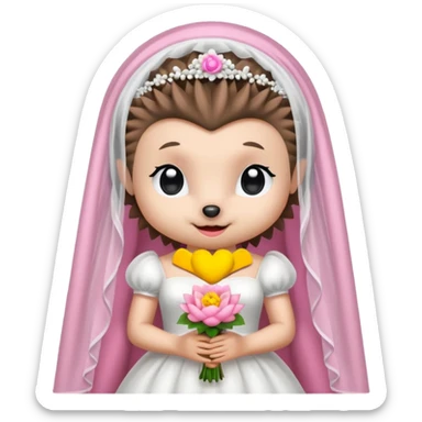 hedgehog bride sticker