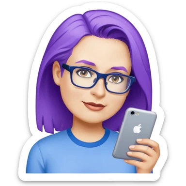 female, wearing blue shirt sticker