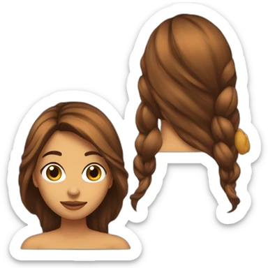 CHICA CON PELO LARGO MARRON CACHETONA sticker