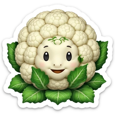 friendly and approachable cauliflower sticker