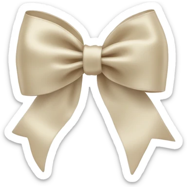 Light beige big satin bow  sticker