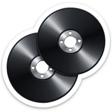 two black computer disk sticker