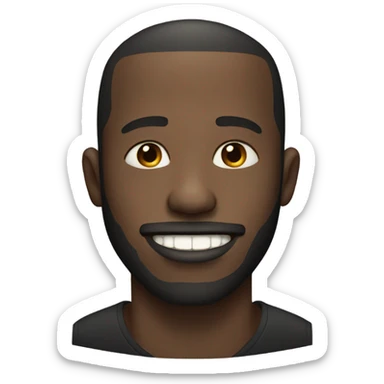 Black male with a beard and chip tooth sticker
