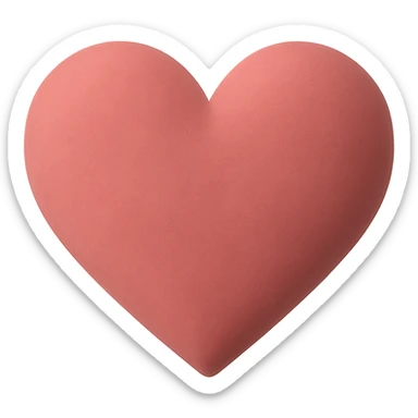 heart with a velvet matte finish, clean digital illustration sticker