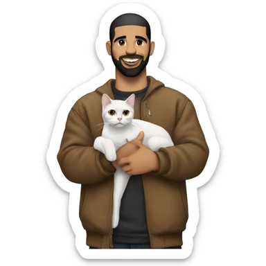 Drake holding a cat sticker