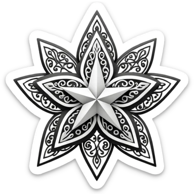  calligraphy star drawing sticker