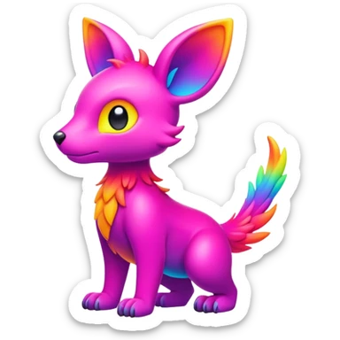 Neon-colored Cute Colorful Fionbri-creature (full body) by Falvie sticker