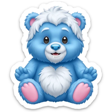 blue care bear yeti sticker