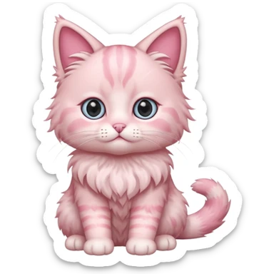 full body of baby Ragdoll pink cat  sticker