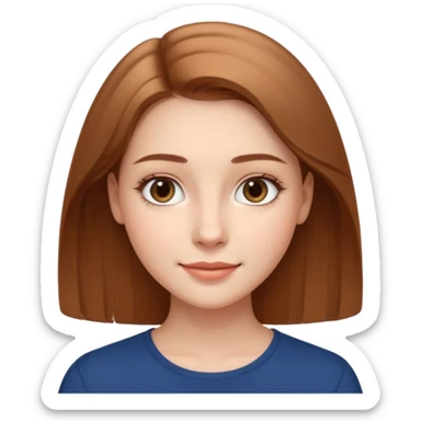 A realistic portrait of a young woman with soft facial features, clear skin, natural makeup, gentle eyes, symmetrical face, subtle smile, smooth lighting, high detail, photorealistic, 85mm len
 sticker