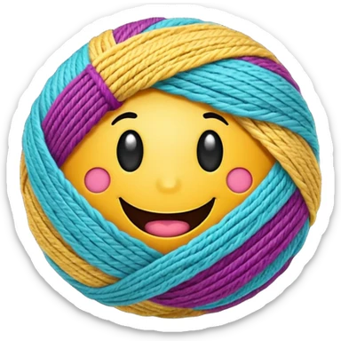 Colorful yarn ball expressing 🤩 sticker