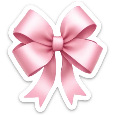 light pink ribbon bow sticker