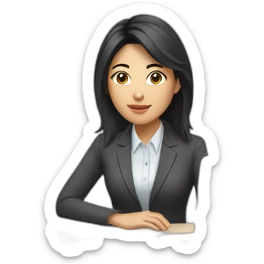 young-asian-office-woman-working-behind-laptop sticker