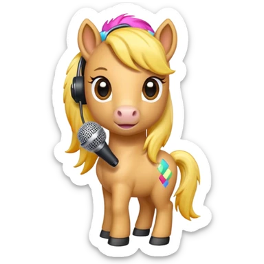 pony with microphone sticker