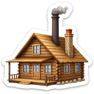Log cabin sticker