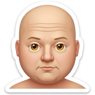 bald fat guy  sticker