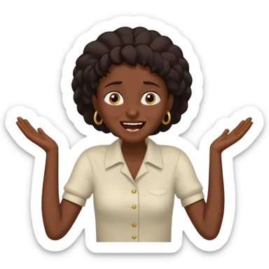 Baiza Ethiopian, dark hair Oldest but immature, no filter, funny Pose: laughing wildly, arms flailing sticker