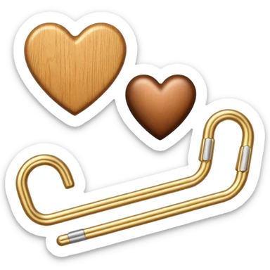 one gold paperclip and one brown heart on top sticker