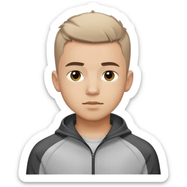 Un chico con chándal pelo corto con degradado y perilla sticker