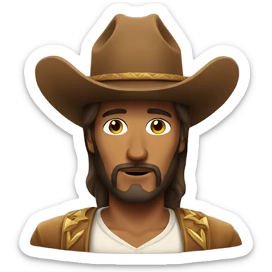 Cowboy hat Jesus  sticker
