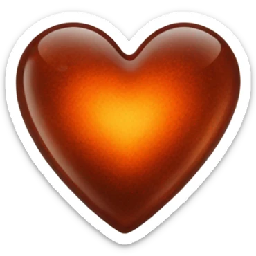 Burnt sienna glass heart sticker