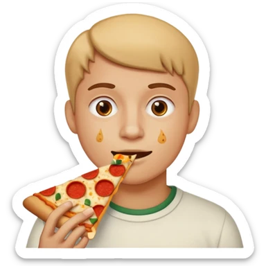 Pizza or hamburger in people  sticker