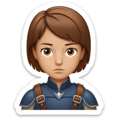A young legionnaire with short hair, leather straps, and determined focused eyes.
 sticker