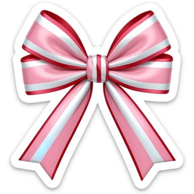 candy cane bow shape with in light pink with a satin bow sticker