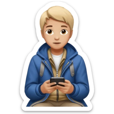 Commuter sitting in a metro with station in background sticker