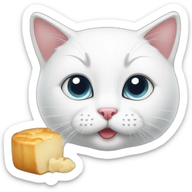 white kitty is hungry sticker