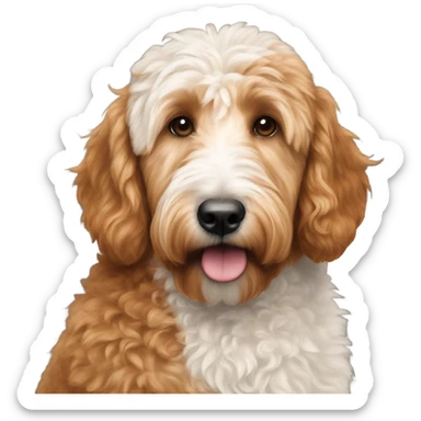 Red golden doodle and a white golden doodle  sticker