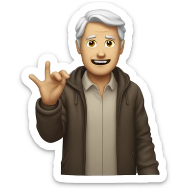 man waving hell sticker